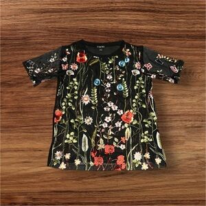 Sheer top with floral